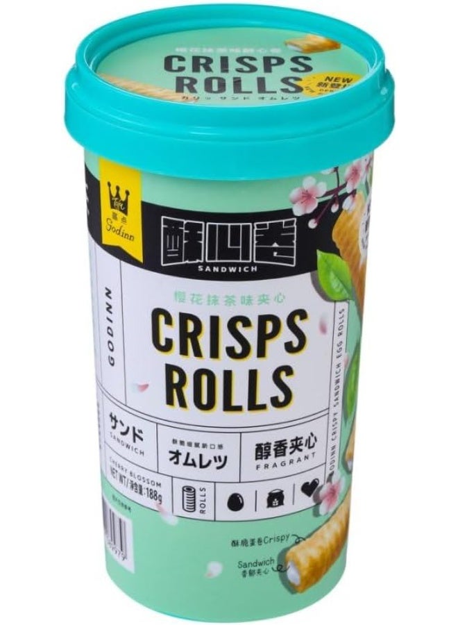 Godinn Crisps Rolls Matcha Flavor 188g - Image 1